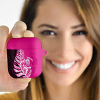 New Zealand Silver Fern Rugby Custom AirPods Case All Black Maori Pattern Pink - Aussie Hoodie