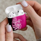 New Zealand Silver Fern Rugby Custom AirPods Case All Black Maori Pattern Pink - Aussie Hoodie