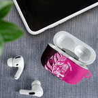 New Zealand Silver Fern Rugby Custom AirPods Case All Black Maori Pattern Pink - Aussie Hoodie