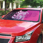 New Zealand Silver Fern Rugby Custom Auto Sun Shade All Black Maori Pattern Pink - Aussie Hoodie