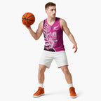 New Zealand Silver Fern Rugby Custom Basketball Jersey All Black Maori Pattern Pink - Aussie Hoodie