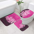 New Zealand Silver Fern Rugby Custom Bathroom Set All Black Maori Pattern Pink - Aussie Hoodie