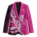 New Zealand Silver Fern Rugby Custom Blazer All Black Maori Pattern Pink - Aussie Hoodie