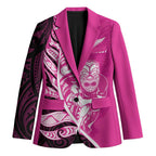 New Zealand Silver Fern Rugby Custom Blazer All Black Maori Pattern Pink - Aussie Hoodie