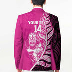 New Zealand Silver Fern Rugby Custom Blazer All Black Maori Pattern Pink - Aussie Hoodie