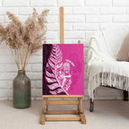New Zealand Silver Fern Rugby Custom Canvas Wall Art All Black Maori Pattern Pink - Aussie Hoodie