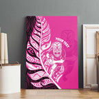 New Zealand Silver Fern Rugby Custom Canvas Wall Art All Black Maori Pattern Pink - Aussie Hoodie