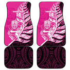New Zealand Silver Fern Rugby Custom Car Mats All Black Maori Pattern Pink - Aussie Hoodie