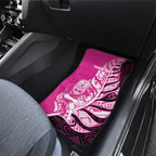 New Zealand Silver Fern Rugby Custom Car Mats All Black Maori Pattern Pink - Aussie Hoodie
