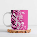 New Zealand Silver Fern Rugby Custom Ceramic Mug All Black Maori Pattern Pink - Aussie Hoodie