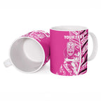 New Zealand Silver Fern Rugby Custom Ceramic Mug All Black Maori Pattern Pink - Aussie Hoodie