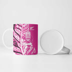 New Zealand Silver Fern Rugby Custom Ceramic Mug All Black Maori Pattern Pink - Aussie Hoodie