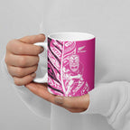New Zealand Silver Fern Rugby Custom Ceramic Mug All Black Maori Pattern Pink - Aussie Hoodie