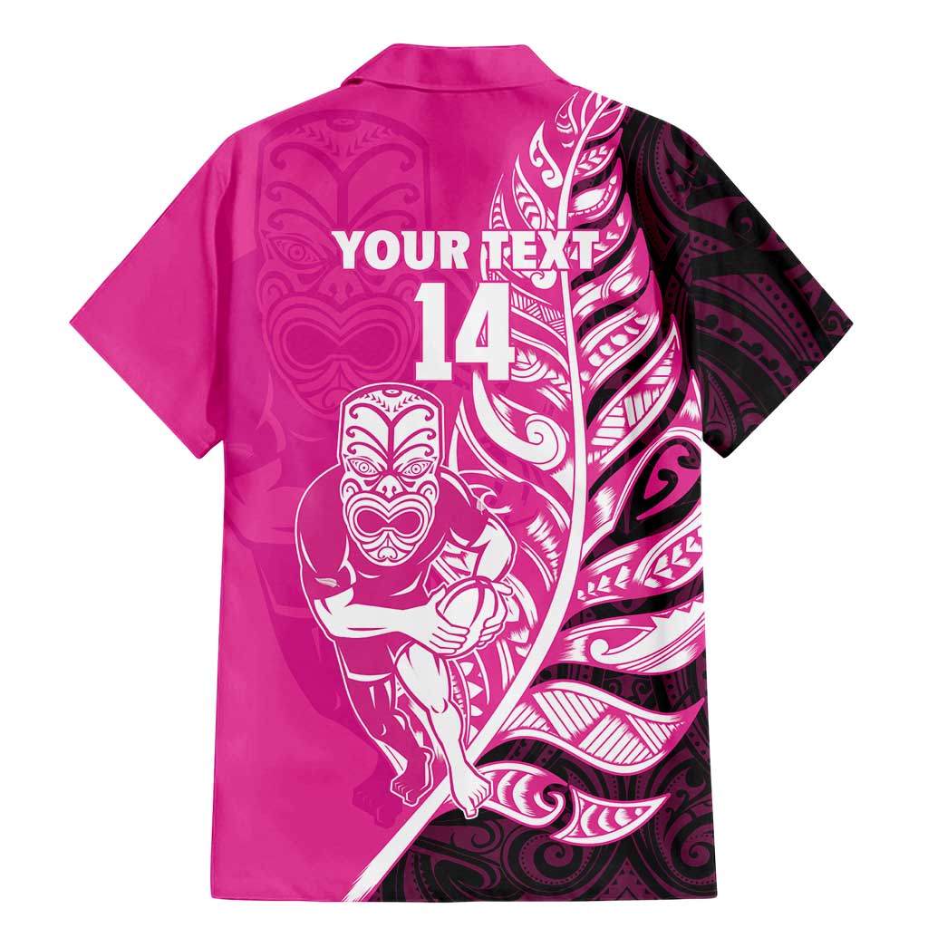 New Zealand Silver Fern Rugby Custom Family Matching Mermaid Dress and Hawaiian Shirt All Black Maori Pattern Pink - Aussie Hoodie