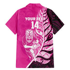 New Zealand Silver Fern Rugby Custom Family Matching Mermaid Dress and Hawaiian Shirt All Black Maori Pattern Pink - Aussie Hoodie