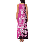 New Zealand Silver Fern Rugby Custom Family Matching Tank Maxi Dress and Hawaiian Shirt All Black Maori Pattern Pink - Aussie Hoodie