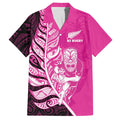 New Zealand Silver Fern Rugby Custom Hawaiian Shirt All Black Maori Pattern Pink - Aussie Hoodie