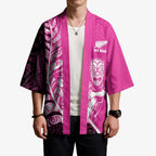 New Zealand Silver Fern Rugby Custom Kimono All Black Maori Pattern Pink - Aussie Hoodie