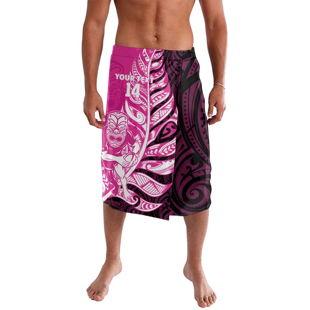 New Zealand Silver Fern Rugby Custom Lavalava All Black Maori Pattern Pink - Aussie Hoodie