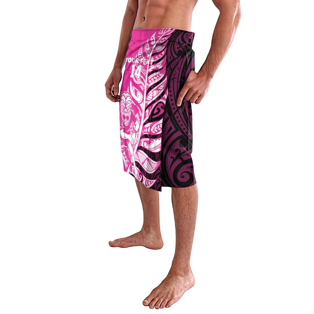 New Zealand Silver Fern Rugby Custom Lavalava All Black Maori Pattern Pink - Aussie Hoodie