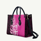 New Zealand Silver Fern Rugby Custom Leather Bag All Black Maori Pattern Pink - Aussie Hoodie