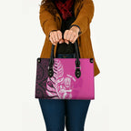 New Zealand Silver Fern Rugby Custom Leather Bag All Black Maori Pattern Pink - Aussie Hoodie