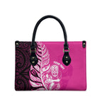 New Zealand Silver Fern Rugby Custom Leather Bag All Black Maori Pattern Pink - Aussie Hoodie