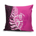 New Zealand Silver Fern Rugby Custom Pillow Cover All Black Maori Pattern Pink - Aussie Hoodie