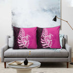 New Zealand Silver Fern Rugby Custom Pillow Cover All Black Maori Pattern Pink - Aussie Hoodie