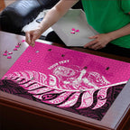 New Zealand Silver Fern Rugby Custom Puzzle All Black Maori Pattern Pink - Aussie Hoodie