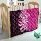 New Zealand Silver Fern Rugby Custom Quilt All Black Maori Pattern Pink - Aussie Hoodie