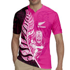 New Zealand Silver Fern Rugby Custom Rugby Jersey All Black Maori Pattern Pink - Aussie Hoodie