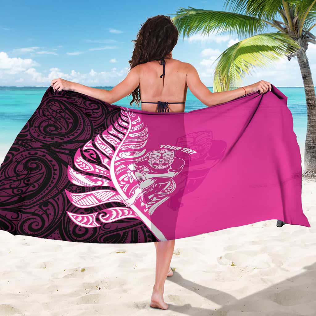 New Zealand Silver Fern Rugby Custom Sarong All Black Maori Pattern Pink - Aussie Hoodie