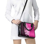 New Zealand Silver Fern Rugby Custom Shoulder Handbag All Black Maori Pattern Pink - Aussie Hoodie