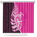 New Zealand Silver Fern Rugby Custom Shower Curtain All Black Maori Pattern Pink - Aussie Hoodie