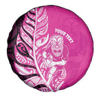 New Zealand Silver Fern Rugby Custom Spare Tire Cover All Black Maori Pattern Pink - Aussie Hoodie
