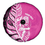 New Zealand Silver Fern Rugby Custom Spare Tire Cover All Black Maori Pattern Pink - Aussie Hoodie