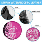 New Zealand Silver Fern Rugby Custom Spare Tire Cover All Black Maori Pattern Pink - Aussie Hoodie