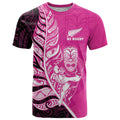 New Zealand Silver Fern Rugby Custom T Shirt All Black Maori Pattern Pink - Aussie Hoodie