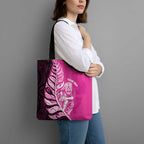 New Zealand Silver Fern Rugby Custom Tote Bag All Black Maori Pattern Pink - Aussie Hoodie