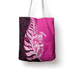 New Zealand Silver Fern Rugby Custom Tote Bag All Black Maori Pattern Pink - Aussie Hoodie