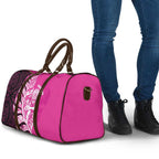 New Zealand Silver Fern Rugby Custom Travel Bag All Black Maori Pattern Pink - Aussie Hoodie