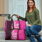 New Zealand Silver Fern Rugby Custom Travel Bag All Black Maori Pattern Pink - Aussie Hoodie