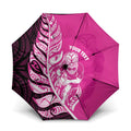 New Zealand Silver Fern Rugby Custom Umbrella All Black Maori Pattern Pink - Aussie Hoodie