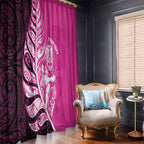 New Zealand Silver Fern Rugby Custom Window Curtain All Black Maori Pattern Pink - Aussie Hoodie