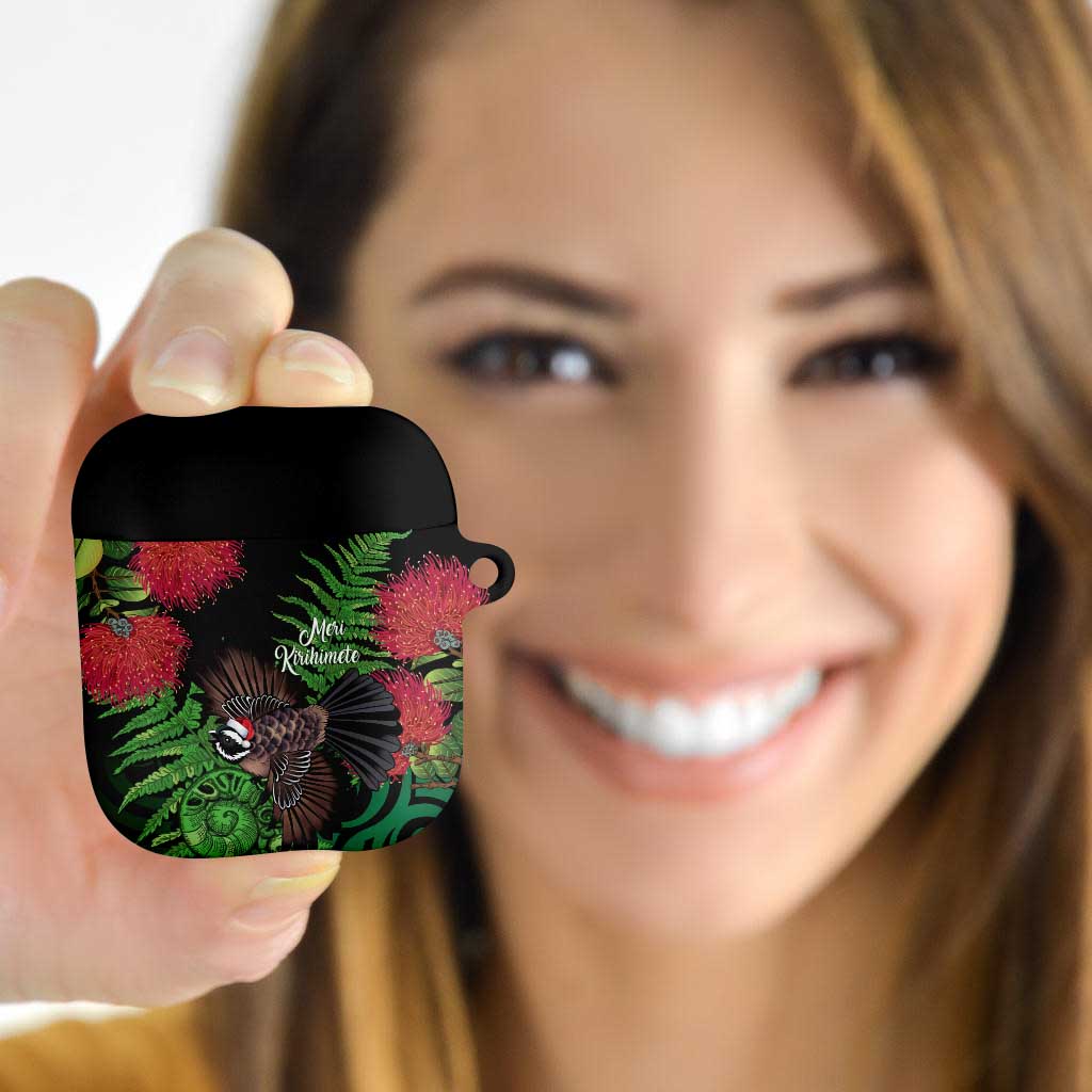 Meri Kirihimete New Zealand AirPods Case Piwakawaka Koru Fern Mix Pohutukawa - Aussie Hoodie