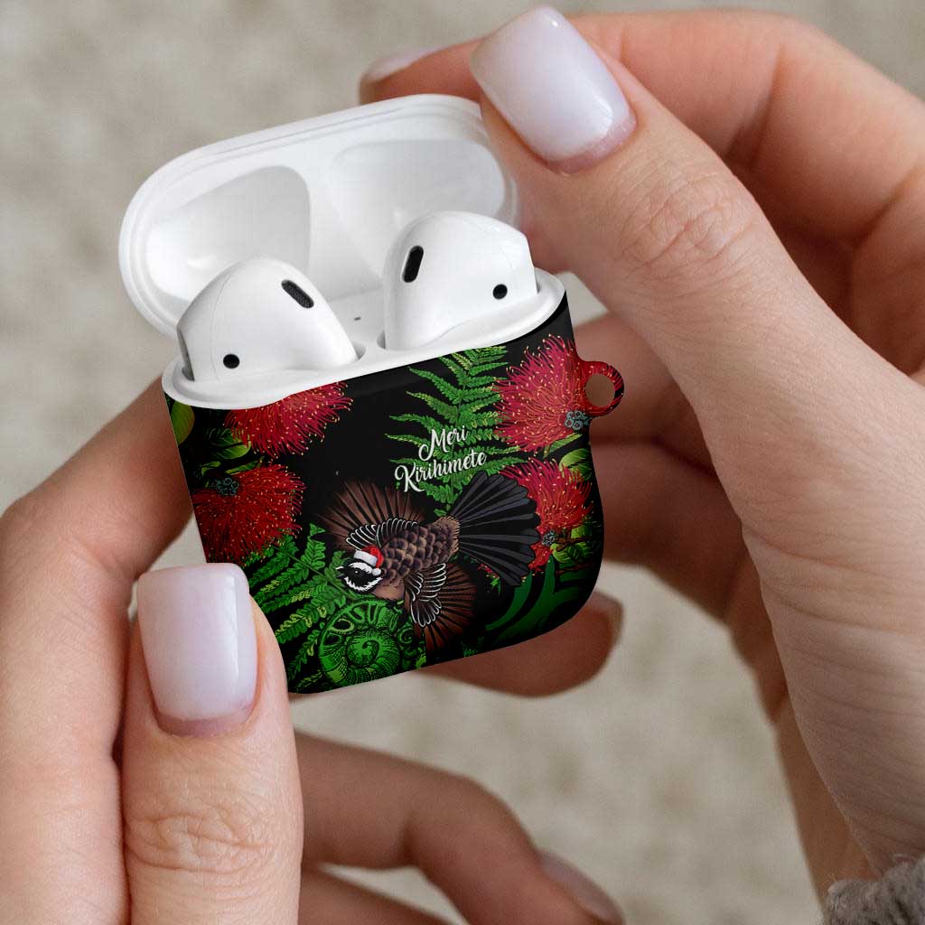 Meri Kirihimete New Zealand AirPods Case Piwakawaka Koru Fern Mix Pohutukawa - Aussie Hoodie