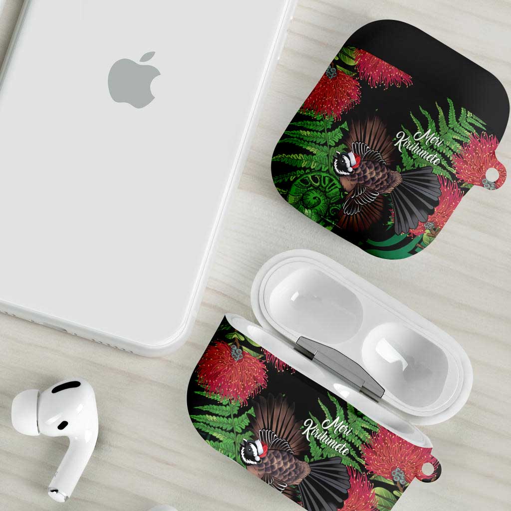 Meri Kirihimete New Zealand AirPods Case Piwakawaka Koru Fern Mix Pohutukawa - Aussie Hoodie