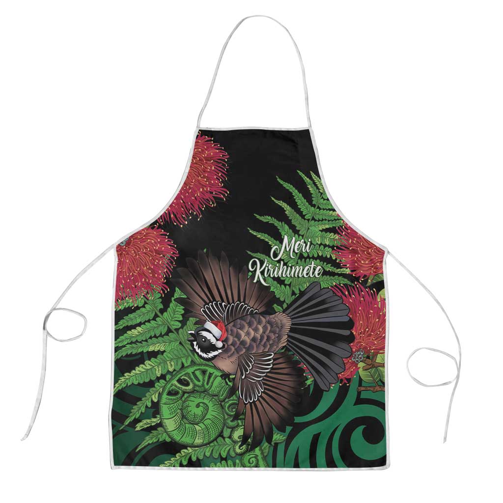 Meri Kirihimete New Zealand Apron Piwakawaka Koru Fern Mix Pohutukawa - Aussie Hoodie