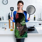 Meri Kirihimete New Zealand Apron Piwakawaka Koru Fern Mix Pohutukawa - Aussie Hoodie